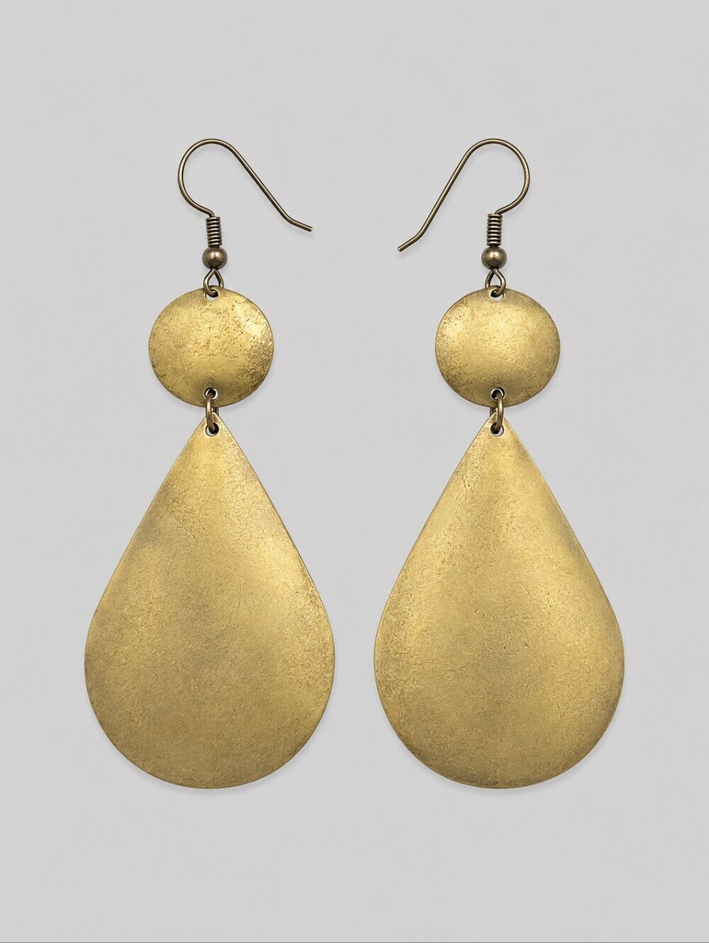3/$30 VTG Brass Metal Teardrop Dangle Hook Earrings